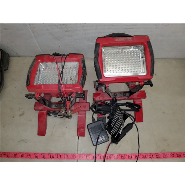 pair 120 LED work lights (modified for 12V w/ 120V adapter)