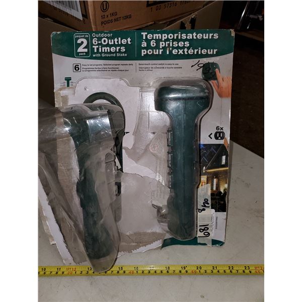 2 outdoor 6 outlet timers