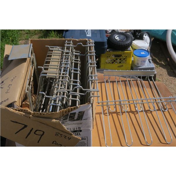 1 box of misc pegboard metal racking.