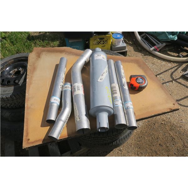 6 pc muffler set, international tractor muffler , 5 misc pipe extenions