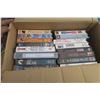 Image 1 : 1 box of VHS tapes, some new and some open.
