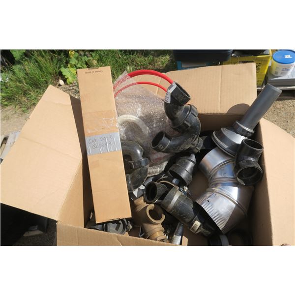 1 box of ABS plumbing fittings & door closer for screen door.