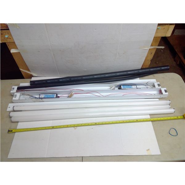 Flourescent Light Fixtures, Bulbs, and Insulated Tubing