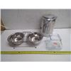 Image 1 : Lot of Misc. Items - Dog Dish, Coffee Pot, and Glass Bowl