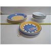 Image 1 : Blue and Yellow Plate Set and White Bowls