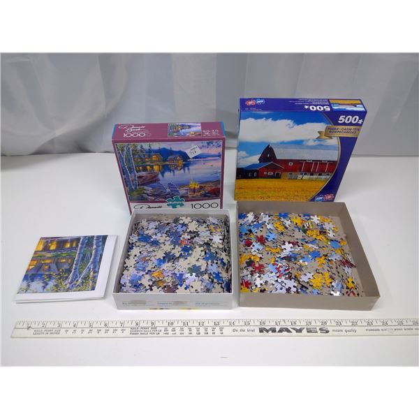 2 Puzzles - 1000 Piece and 500 Piece