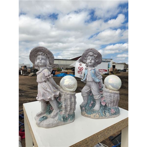 (2) Pearl Yard Ornaments (Girl & Boy)