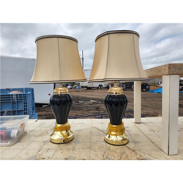 (2) Matching Black/Gold Lamps