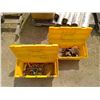 Image 1 : 2 Yellow Rubbermaid Toolboxes Full of Pipes/Adapters