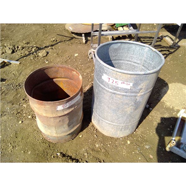 2 Metal Barrels