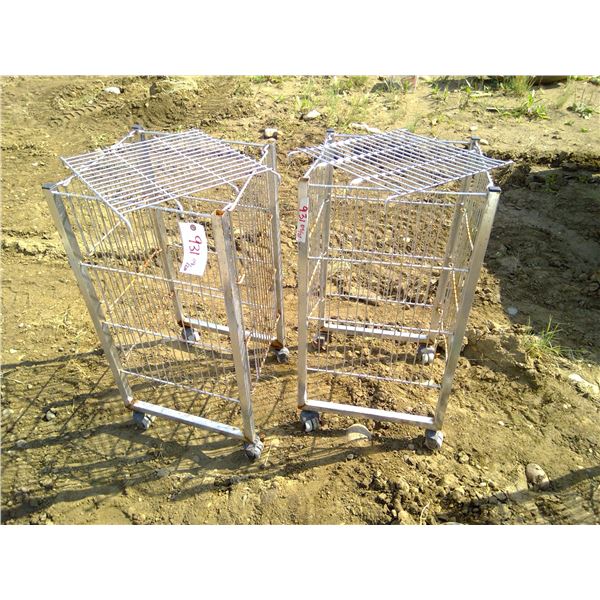 2 Wire Carts w/ Bottom Pieces - 17 1/2 x 17 1/2 x 34"h