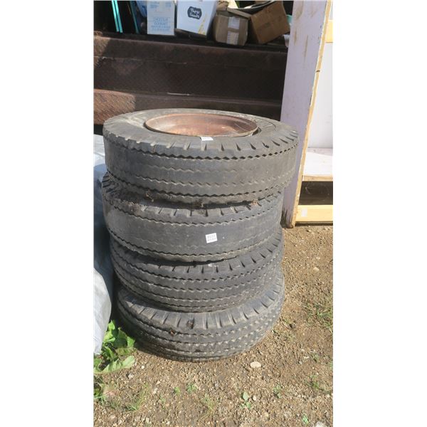 4 Used Trailer Tires - 8.145 12Ply