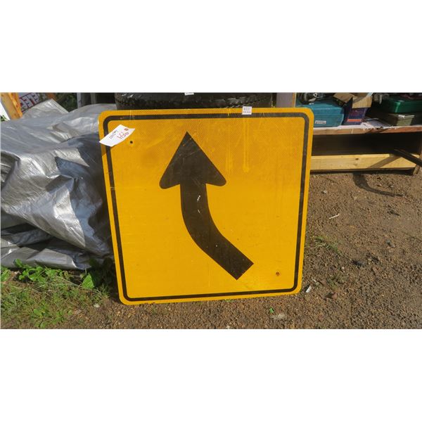 1 Yellow Curve Sign
