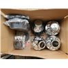 Image 1 : lot of trailer hub caps, oil seal & wheel