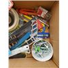Image 2 : lot of hardware - tape, knives, pictures hangers, bits