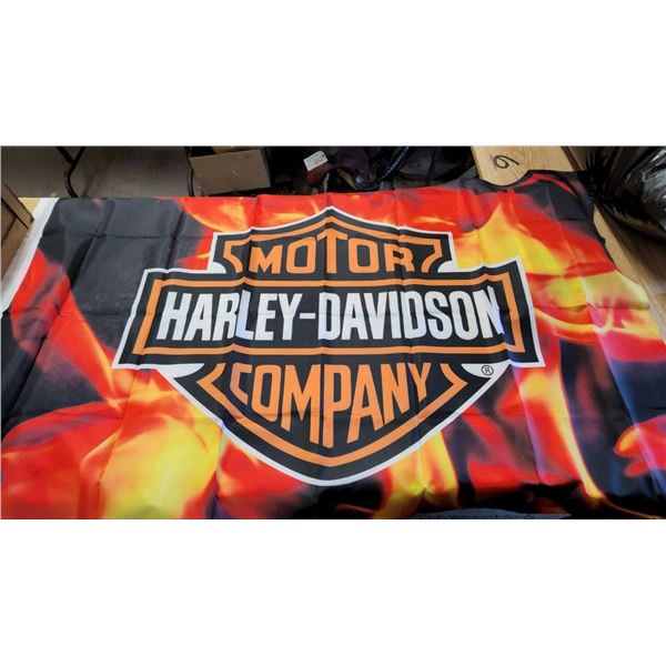 Harley Davidson Flag "Flaming Logo" New