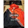 Image 1 : New Harley Davidson Sweater, Orange/Black Eagle, Says Mens L (More like Mens Small)