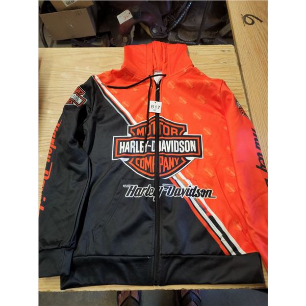New Harley Davidson Sweater, Orange/Black Eagle, Says Mens M (More like Mens Xsmall or Kids L)