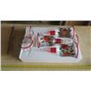 Image 5 : Painted Glass Candle Holders - Christmas Theme, 1 Damaged