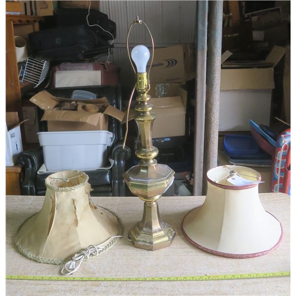 Lamp & 2 Shades - 36" Tall