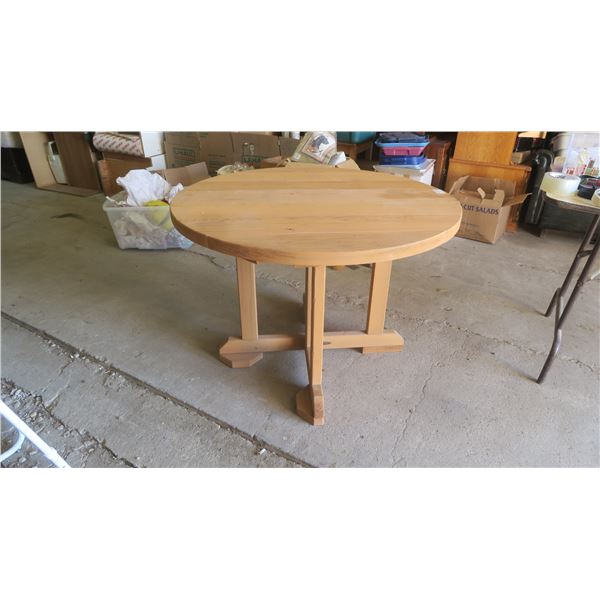 Fold out Round Wood Table - 28" Tall x 40" Across