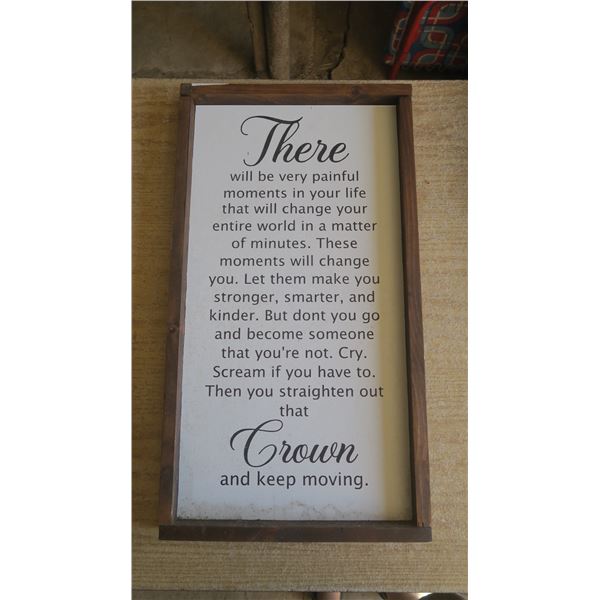 Wood Frame Motivational Sign - 14x26"