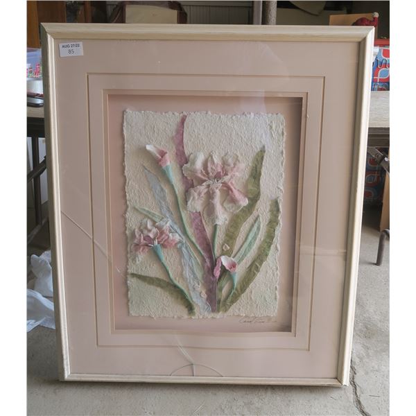 Large Framed Art Piece (Glass Damaged) - 33x39"