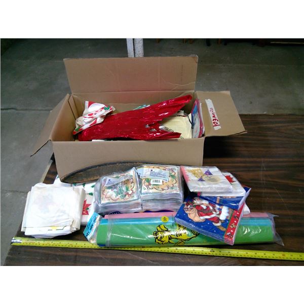 Lot of Xmas/New Year Napkins, Paper Plates, etc.