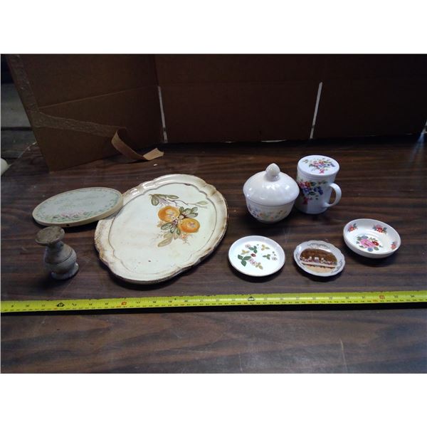 Lot of Mini Art Plates, China Dishes, and Pictures