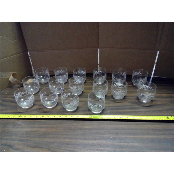 Set of 16 Floral Glasses