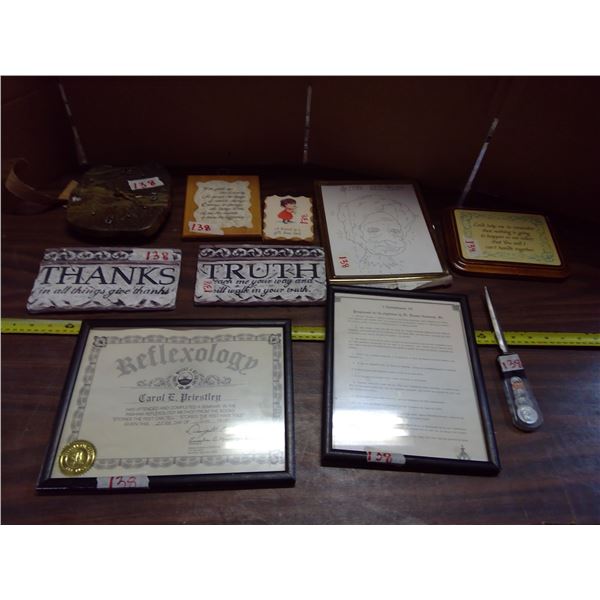 Lot of Framed Photos and Religious Messages