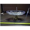 Image 1 : Crystal Glass Tray on Brass Stem