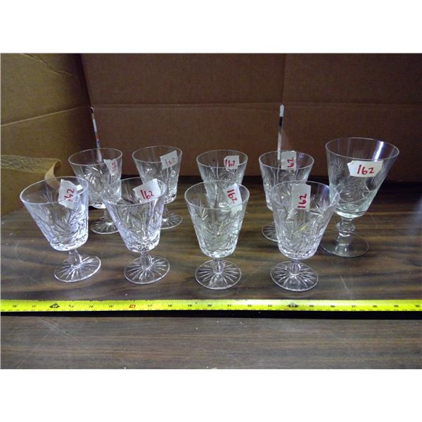 9 Crystal Glass Goblets