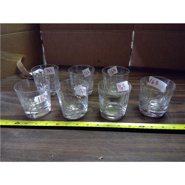 7 Crystal Whiskey Glasses
