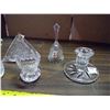 Image 2 : Lot of 6 Pieces of Assorted Crystal Glassware