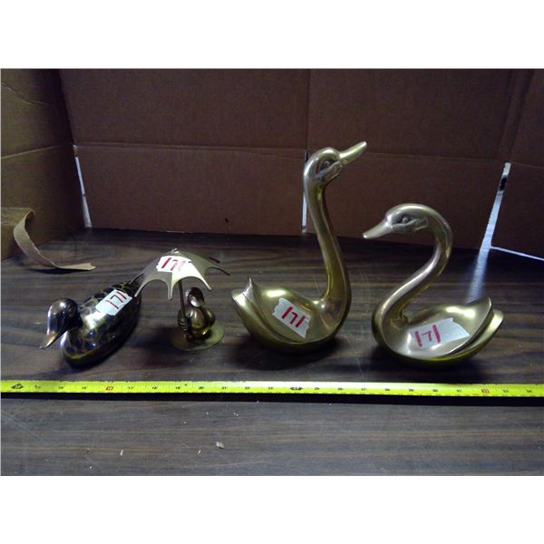 4 Brass Birds - Ducks and Swans