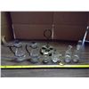 Image 1 : Lot of Glass/Silver Serving Items - Creamer, Salt, etc.