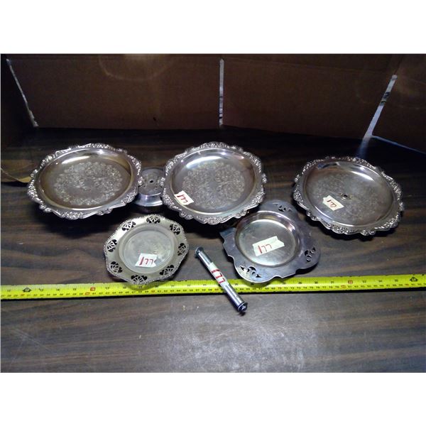 Lot of Silver Trays (5 Pieces)