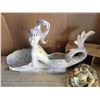 Image 2 : 22 inch ceramic mermaid centerpiece/planter & misc décor