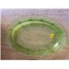 Image 2 : 3 pc glassware including covered cheese plate, pink & green glass oval dishes