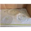 Image 1 : 4 large glass serving trays, 1 footed, 2 divided, 1 xmas