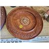 Image 3 : Decorative lot - 2 Prince Albert flags, carved wooden bowl/plate (Made in India)