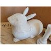 Image 2 : Porcelain bunny treat container, flower frog, assorted china, milk glass vase XL candle etc