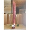 Image 1 : 2 XXL tall green glass vases (almost matching but not quite) & bundle of decorative sticks