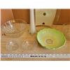 Image 3 : tall vase, glass bowls, dessert dishes, picture frame