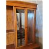 Image 4 : Dark cherry wooden entertainment stand - 18" deep X 76" tall X 81" Wide