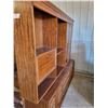 Image 6 : Dark cherry wooden entertainment stand - 18" deep X 76" tall X 81" Wide