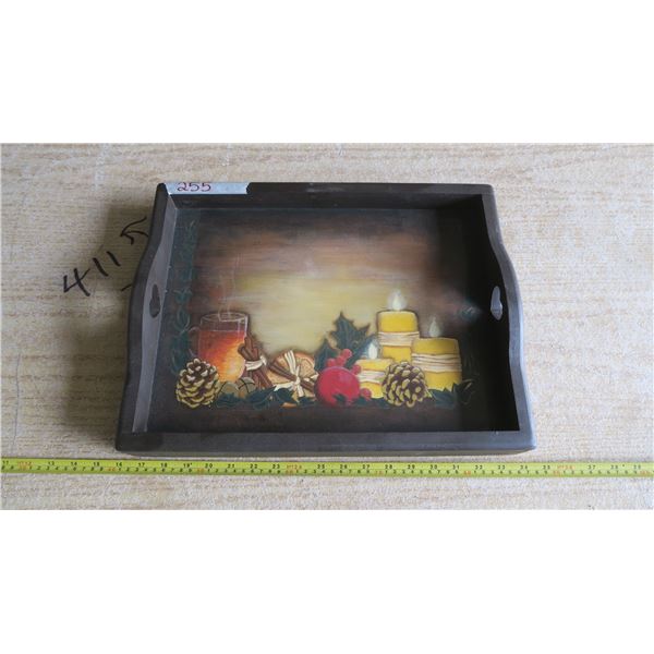 Painted Wooden Food Tray