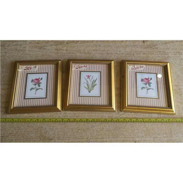 3 Small Framed Art Pieces