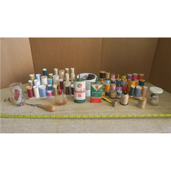 Lot of Sewing Thread & Sewing Machine Accessories
